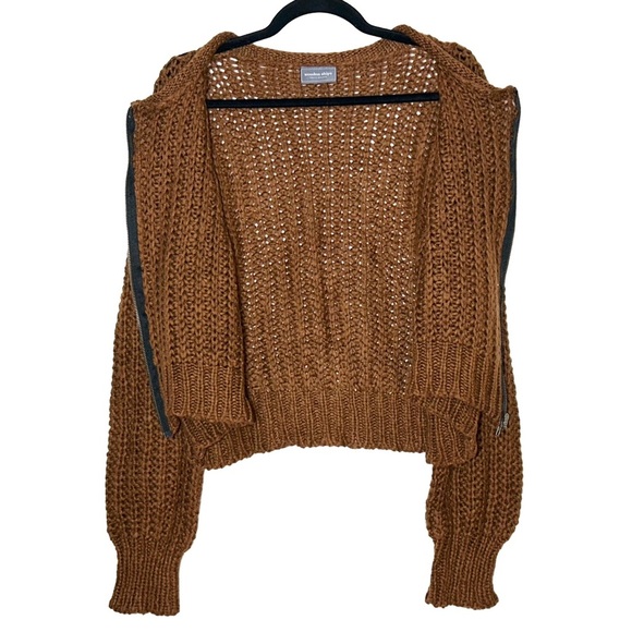 Wooden Ships Tara Zip Bomber Cardi in Brown, Size Medium-Large - Picture 8 of 13